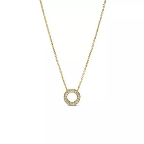 Pandora Logo Pavé Circle Collier Halskette 367436C01-45-1