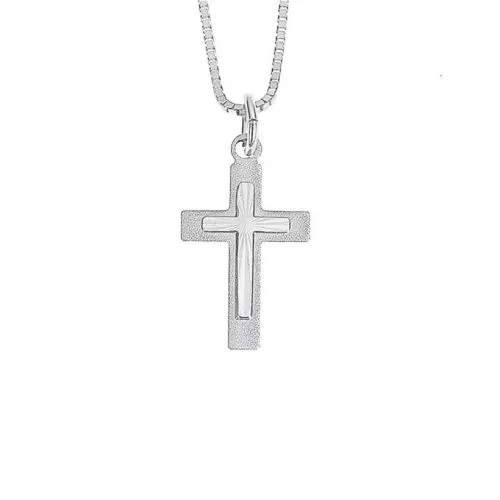 Valkokultainen ristiriipus 4-11111 WG