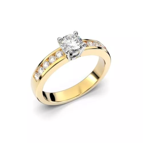 Festive Veronica timanttisormus, kelta- ja valkokulta 444-065-KV