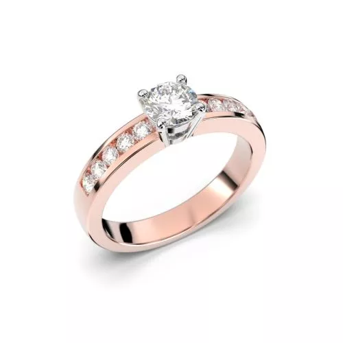 Festive Veronica timanttisormus, puna- ja valkokulta 444-065-PV