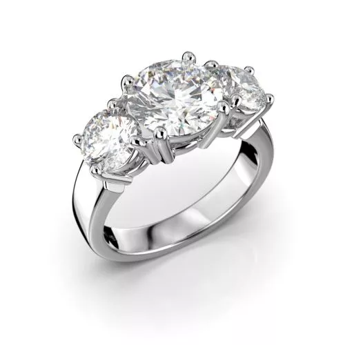 Festive Trilogy Trend timanttisormus, platina 445-340FL-PT