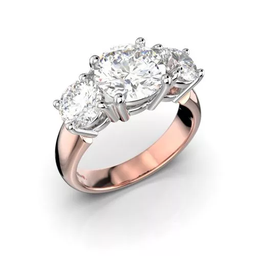 Festive Trilogy Soft timanttisormus, puna- ja valkokulta 445-340PP-PV