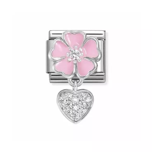 Nomination Classic Pink Flower Heart 331814/01-1