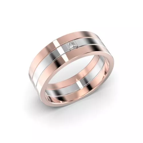 Festive Prince timanttisormus, puna- ja valkokulta 463-005-PV