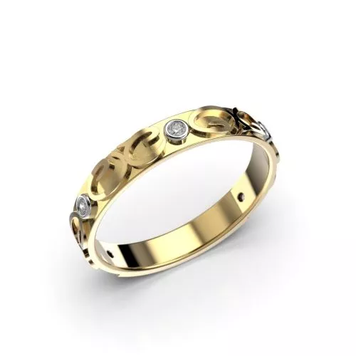 Festive Figure timanttisormus, keltakulta 489-005-KK