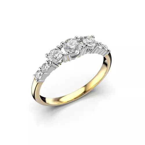 Festive Solina timanttisormus, kelta- ja valkokulta 499-052-KV