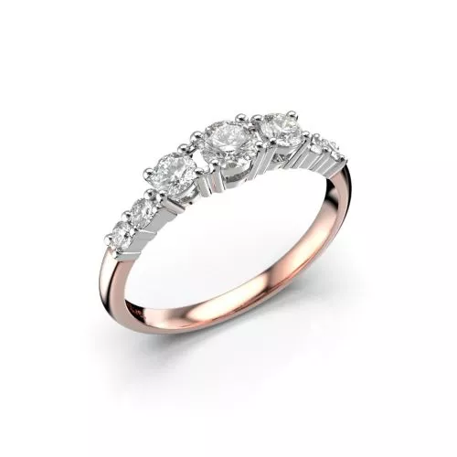 Festive Solina timanttisormus, puna- ja valkokulta 499-052-PV