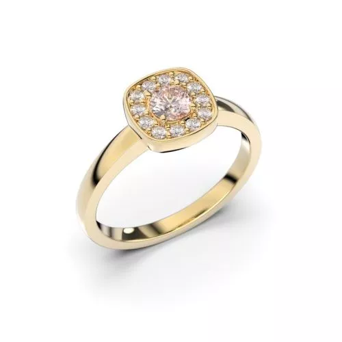 Festive Alicia sormus, keltakulta / morganiitti 503-033M-KK