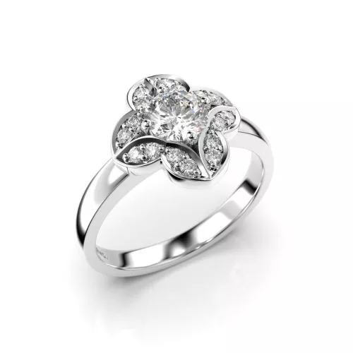 Festive Magnolia timanttisormus, platina 527-061-PT