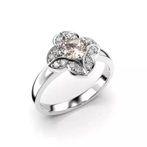 Festive Magnolia Morganiitti timanttisormus, platina 527-061M-PT