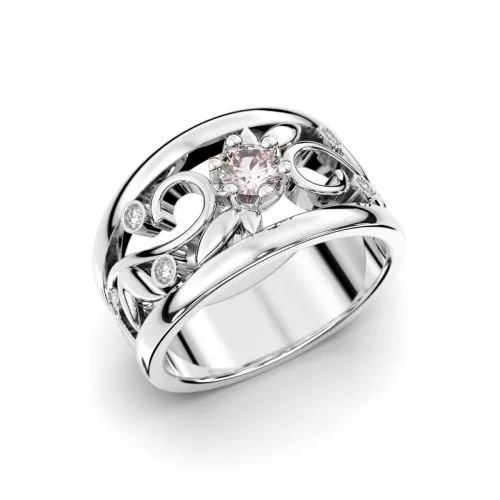 Festive Metsän Aarre Morganiitti timanttisormus, platina 538-029M-PT