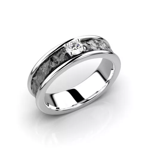 Festive Peruskallio timanttisormus, platina ja musta rodinointi 540-015-PTM
