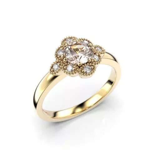 Festive Little Lotus timanttisormus / morganiitti 14-541-058M-KK-HSI1-1