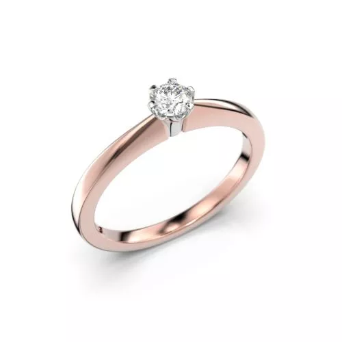 Festive Vivian timanttisormus, puna- ja valkokulta 557-015-PV