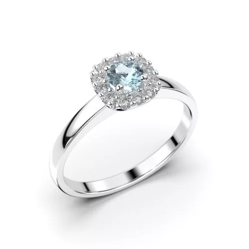 Festive Janette Akvamariini timanttisormus, platina 567-030A-PT