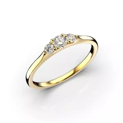Festive Megan timanttisormus, keltakulta 570-022-KK