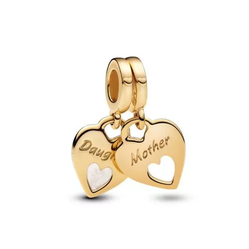 Pandora Moments Mother And Daughter Hearts hela, kullattu 769187C01-1