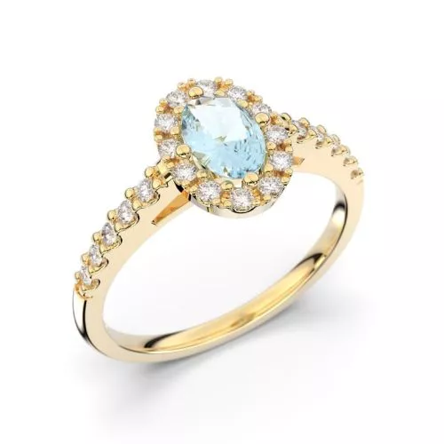 Festive Evelyn timanttisormus / akvamariini 14-577-072A-KK-HSI1-1