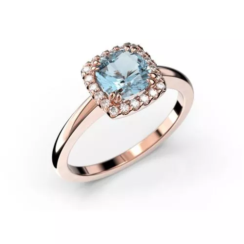 Festive Elsa timanttisormus / akvamariini 14-587-090A-PK-HSI1-1