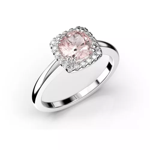 Festive Elsa timantti-morganiittisormus, platina 592-090M-PT