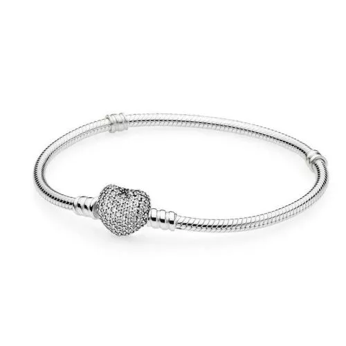 Pandora Pave Heart Clasp Armband 23 cm 590727CZ-1