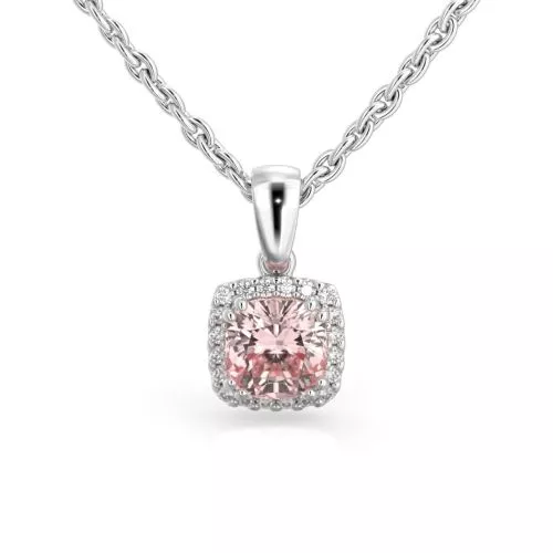 Festive Elsa timantti-morganiittiriipus, platina 592-090M-PT