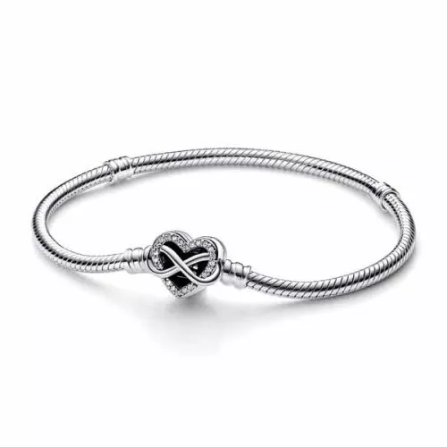 Pandora Moments Sparkling Infinity Heart Clasp Snake Chain 19 cm 592645C01-1