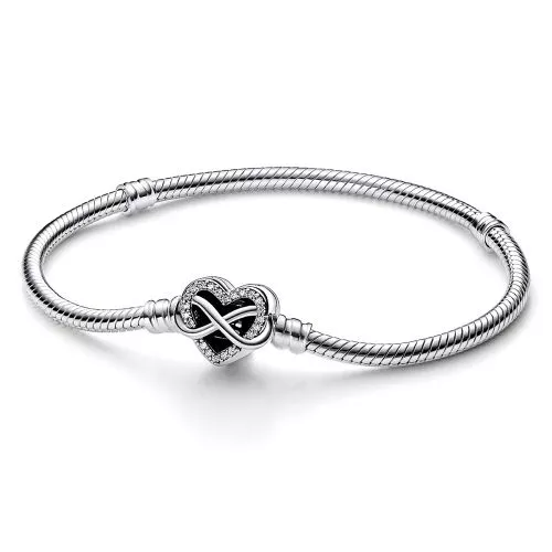 Pandora Moments Sparkling Infinity Heart Clasp Snake Chain 20 cm 592645C01-1