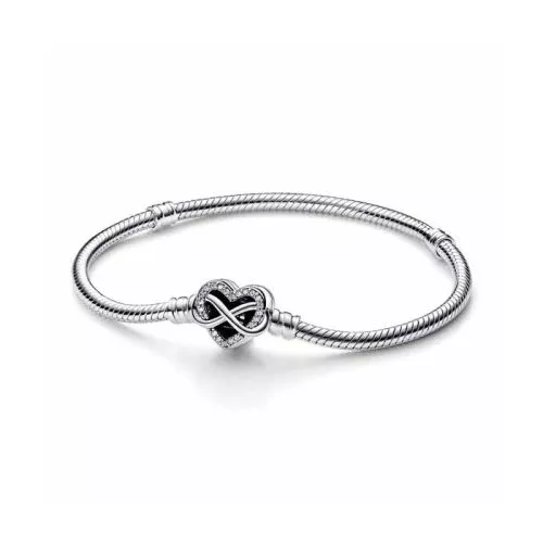 Pandora Moments Sparkling Infinity Heart Clasp Snake Chain rannekoru 21 cm 592645C01-0