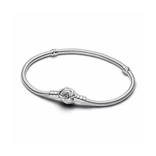 Pandora Moments Rose in Bloom Clasp Snake Chain rannekoru 21 cm 593211C00-1