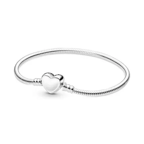 Pandora Moments Engravable Heart Clasp Snake Chain Armband 16 cm 599206C00-1
