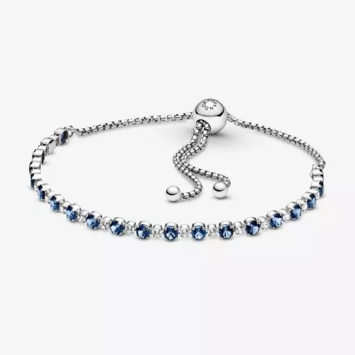 Pandora Blue and Clear Sparkle Slider -armband 599377C01-1-1