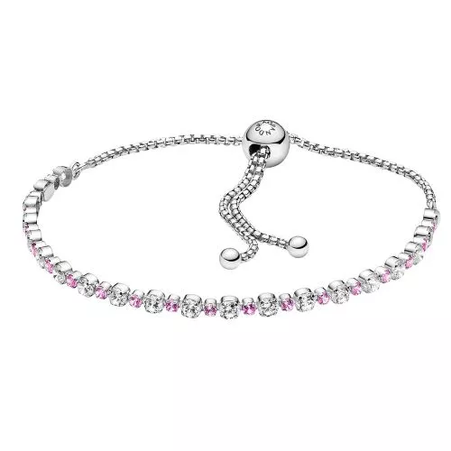 Pandora Pink & Clear Sparkle Slider Armband 599377C02-1-1
