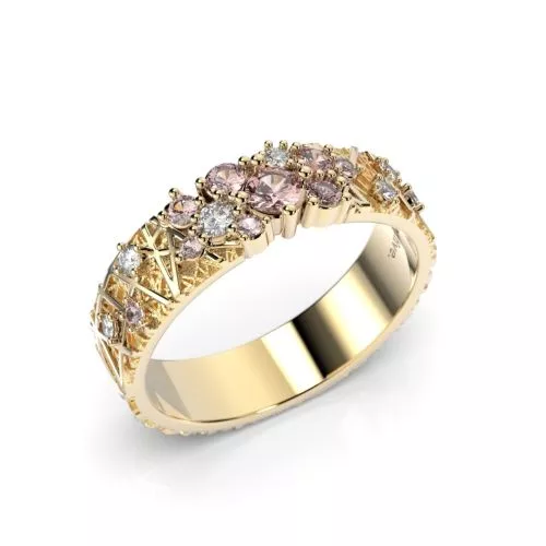 Festive Routa Rakka timanttisormus, keltakulta 627-033P-KK