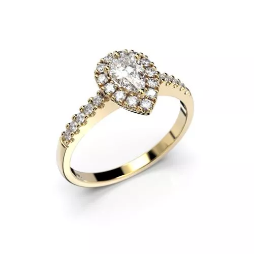 Festive Penelope timanttisormus, keltakulta 641-053-KK