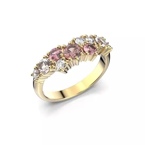 Festive Nadja Grand Pink timanttisormus, keltakulta 669-105P-KK