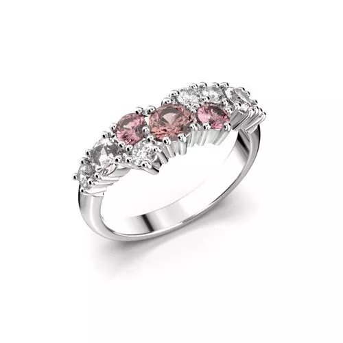 Festive Nadja Grand Pink timanttisormus, platina 669-105P-PT