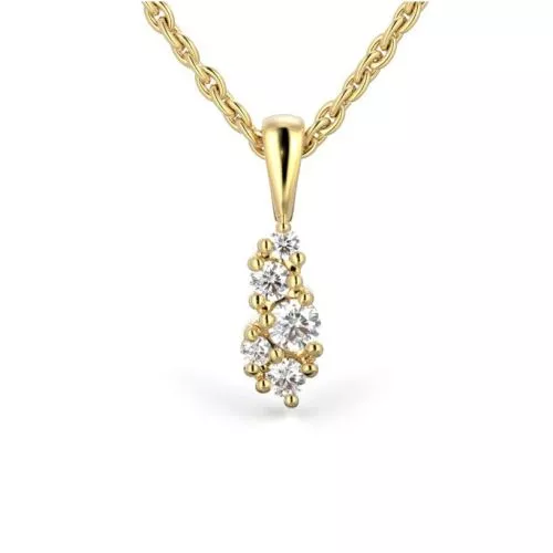 Festive Nadja timanttiriipus, keltakulta 673-011-KK