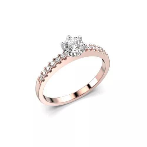 Festive Julianna timanttisormus, puna- ja valkokulta 682-042-PV