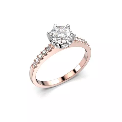 Festive Julianna timanttisormus, puna- ja valkokulta 682-080-PV
