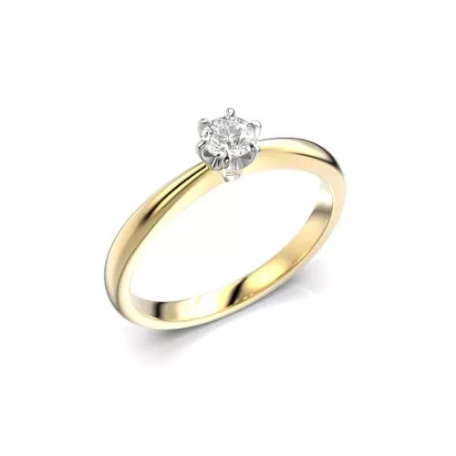 Festive Classic timanttisormus, kelta- ja valkokulta 686-020-KV