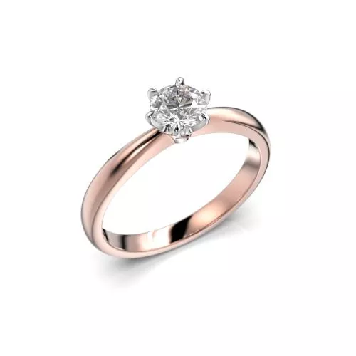 Festive Classic timanttisormus, puna- ja valkokulta 686-050-PV