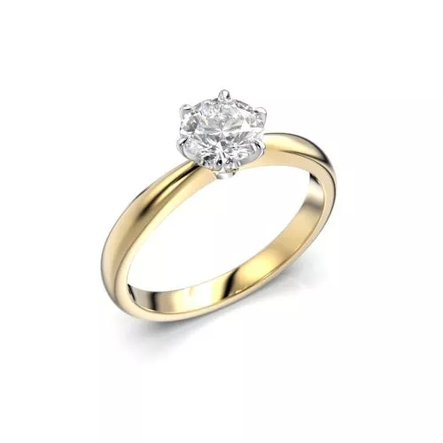 Festive Classic timanttisormus, kelta- ja valkokulta 686-070-KV