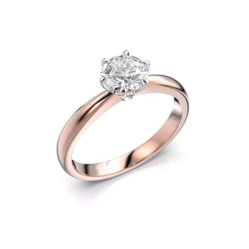 Festive Classic timanttisormus, puna- ja valkokulta 686-070-PV