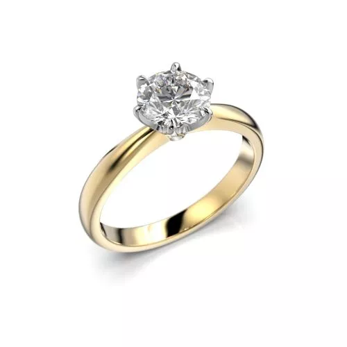 Festive Classic timanttisormus, kelta- ja valkokulta 686-100-KV