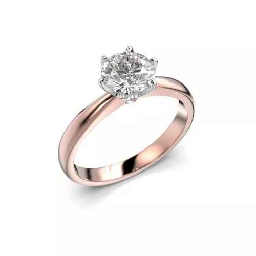 Festive Classic timanttisormus, puna- ja valkokulta 686-100-PV