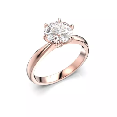 Festive Classic timanttisormus, puna- ja valkokulta 686-150-PV