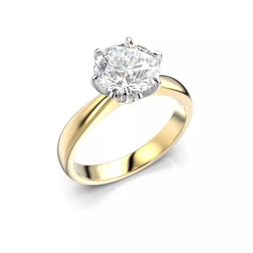 Festive Classic timanttisormus, kelta- ja valkokulta 686-200-KV