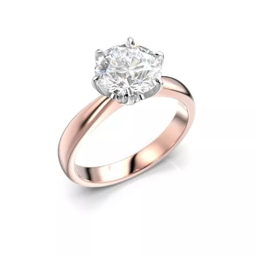 Festive Classic timanttisormus, puna- ja valkokulta 686-200-PV