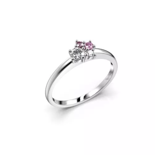 Festive Nadja Bloom Pink timanttisormus, platina 691-017P-PT